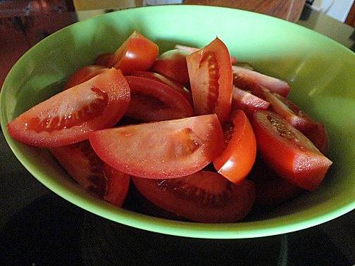 Quartered tomatoes