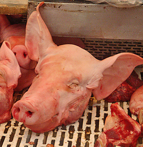 pig head Mazatlán's Pino Suárez Mercado