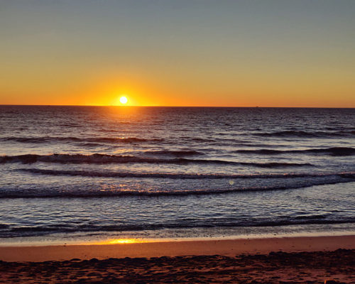 Sunset over the ocean in Mazatlan Mexico